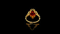 5.97 Ct Cushion Lab Grown Ruby 14K Gold Ring