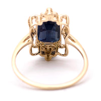 2.82 Ct Octagon Natural Sapphire 14K Gold Ring