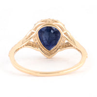 2.50 Ct Pear Mixed Cut Natural Corundum Sapphire 14K Gold Ring