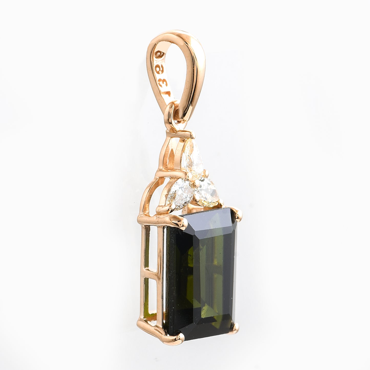 2.31 Ct Octagon Tourmaline 14K Gold Pendant