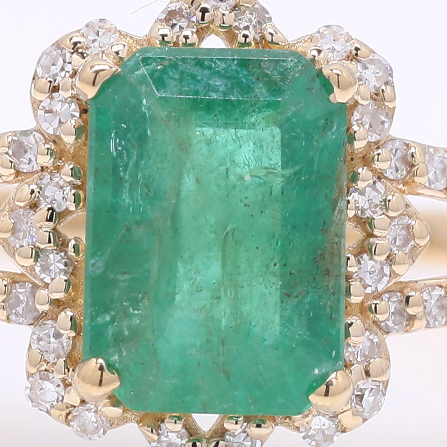 1.40 Ct Octagon Step Cut Natural Emerald 14K Gold Ring