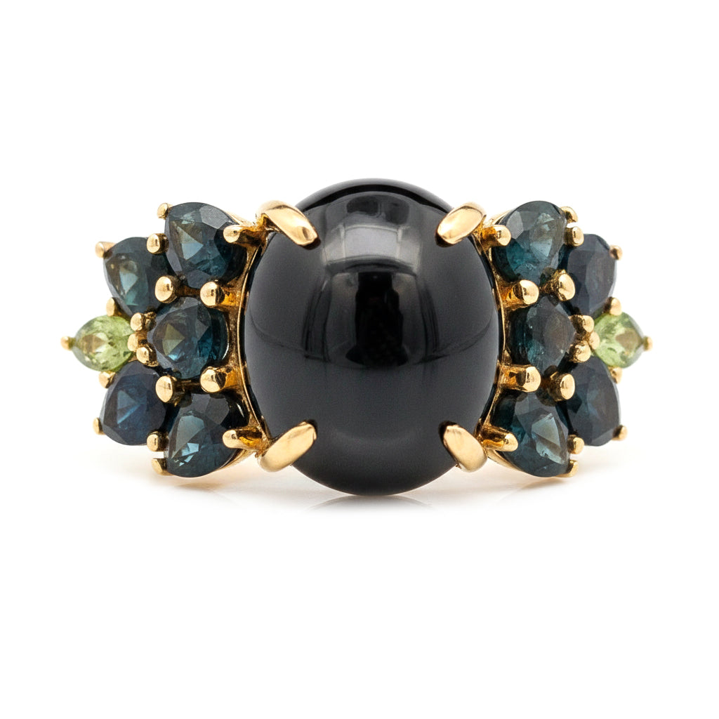 8.82 Ct Oval Sapphire 9K Gold Ring