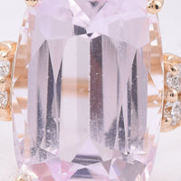 6.56 Ct Cushion Natural Kunzite 14K Gold Ring