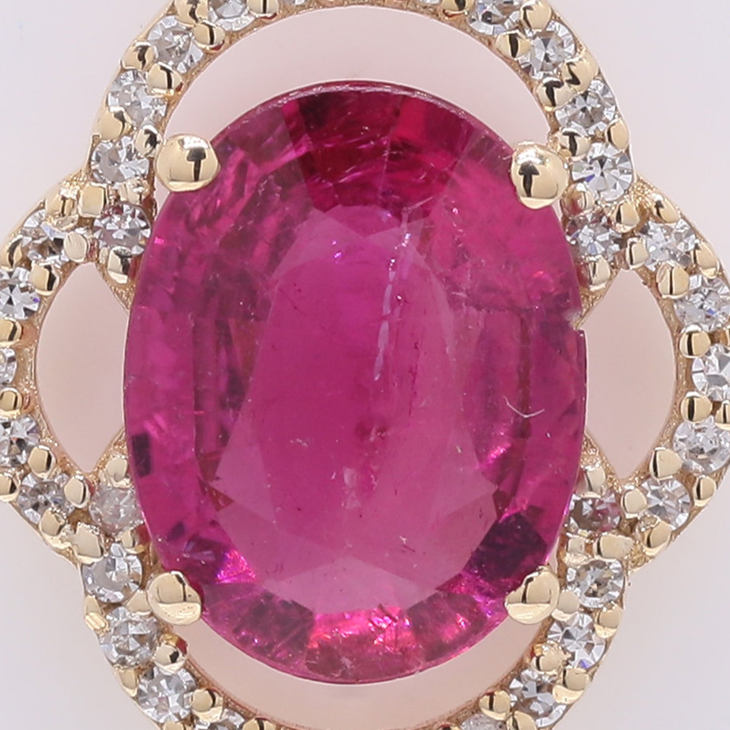 1.47 Ct Oval Mixed Cut Natural Tourmaline 14K Gold Pendant