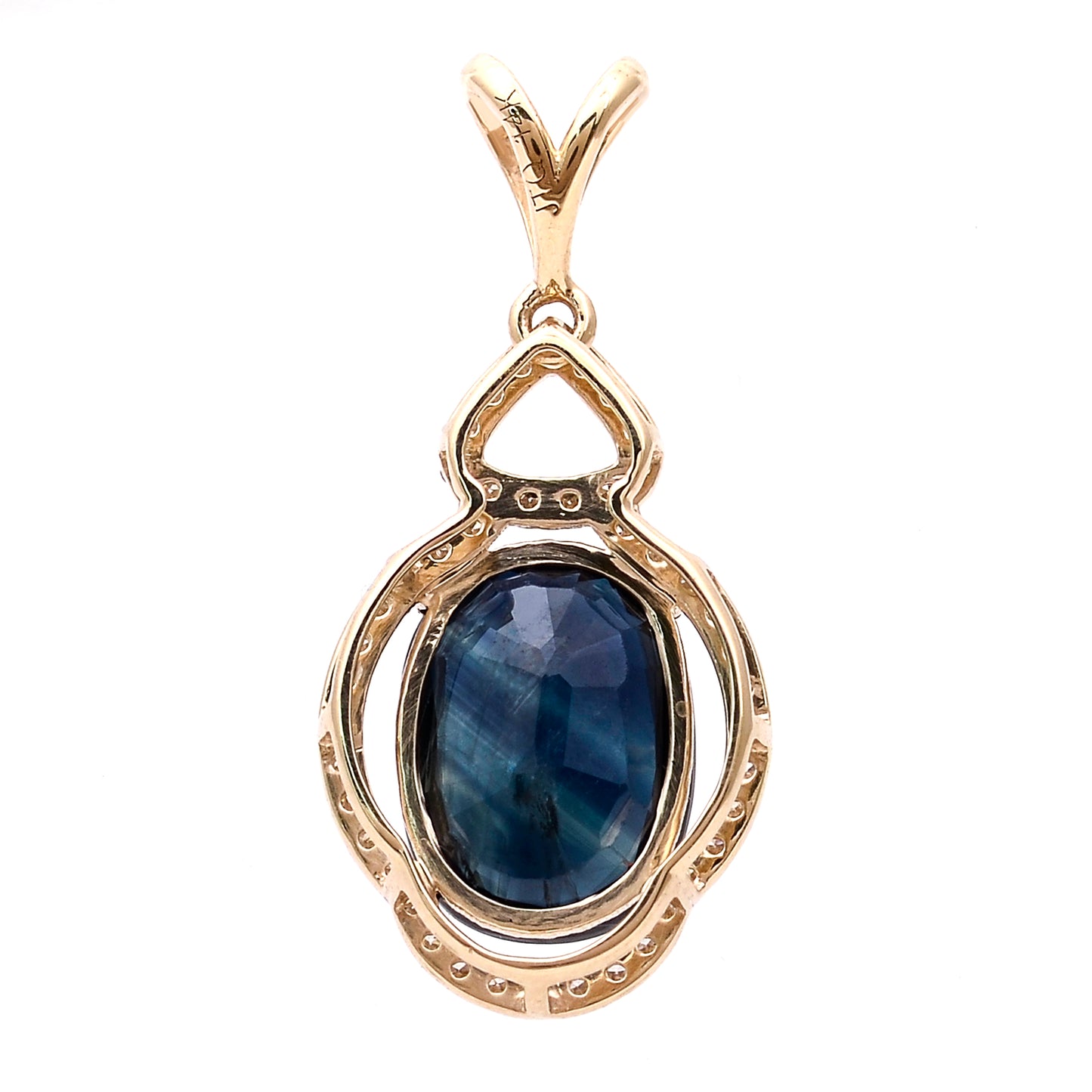 2.90 Ct Oval Natural Sapphire 14K Gold Pendant