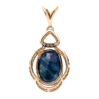 2.90 Ct Oval Natural Sapphire 14K Gold Pendant