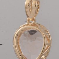 2.57 Ct Pear Morganite 9K Gold Pendant
