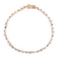 3.66 Ct Trillion Tanzanite 14K Gold Bracelet