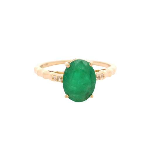 2.22 Ct Oval Emerald 14K Gold Ring