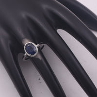 2.89 Ct Oval Mixed Cut Natural Sapphire 950 Platinum Ring