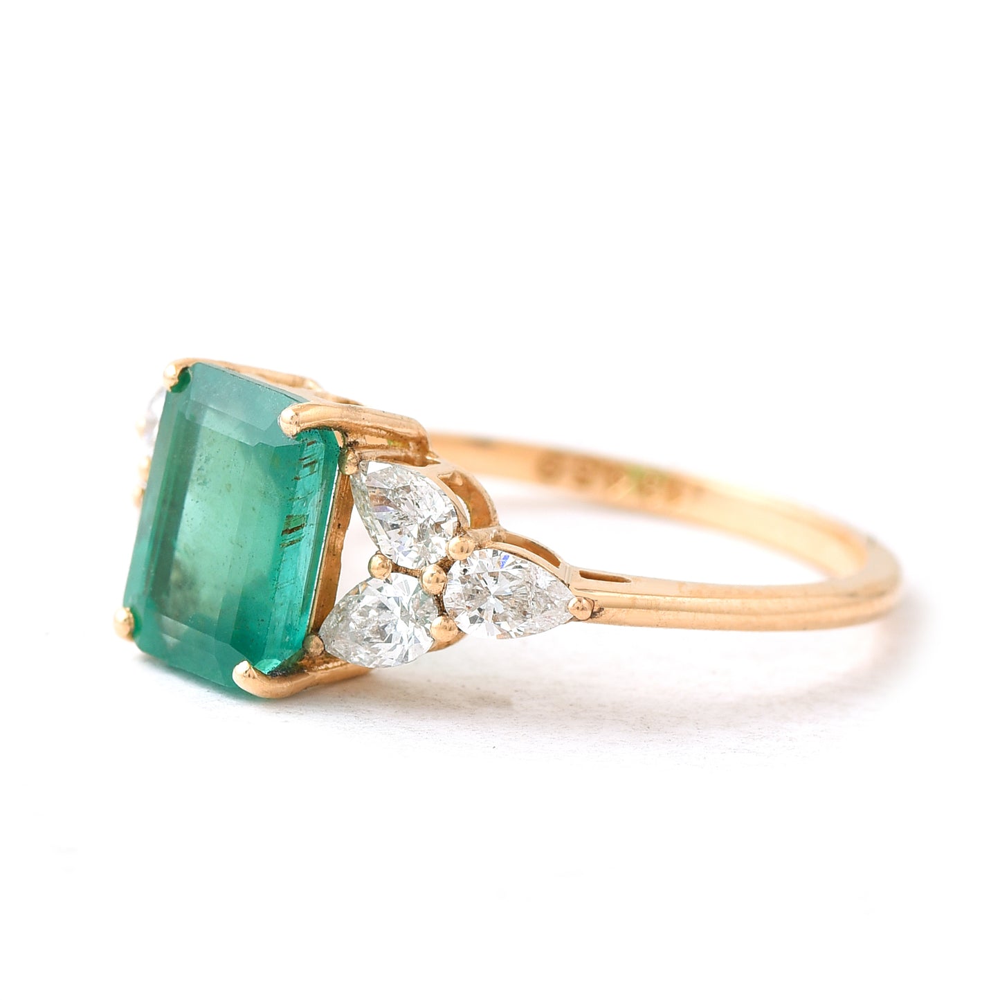 2.20 Ct Octagon Emerald 14K Gold Ring