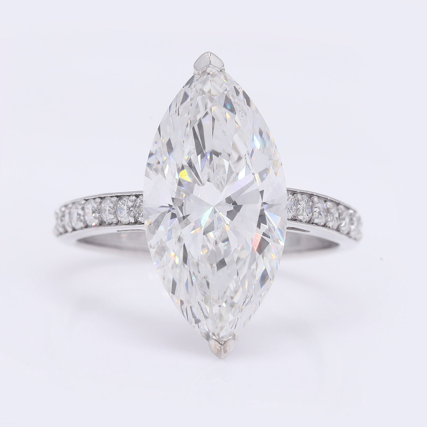 6.22 Ct Marquise Brilliant Lab Grown Diamond 950 Platinum Ring