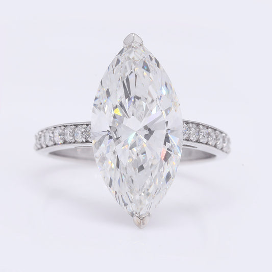 6.22 Ct Marquise Brilliant Lab Grown Diamond 950 Platinum Ring
