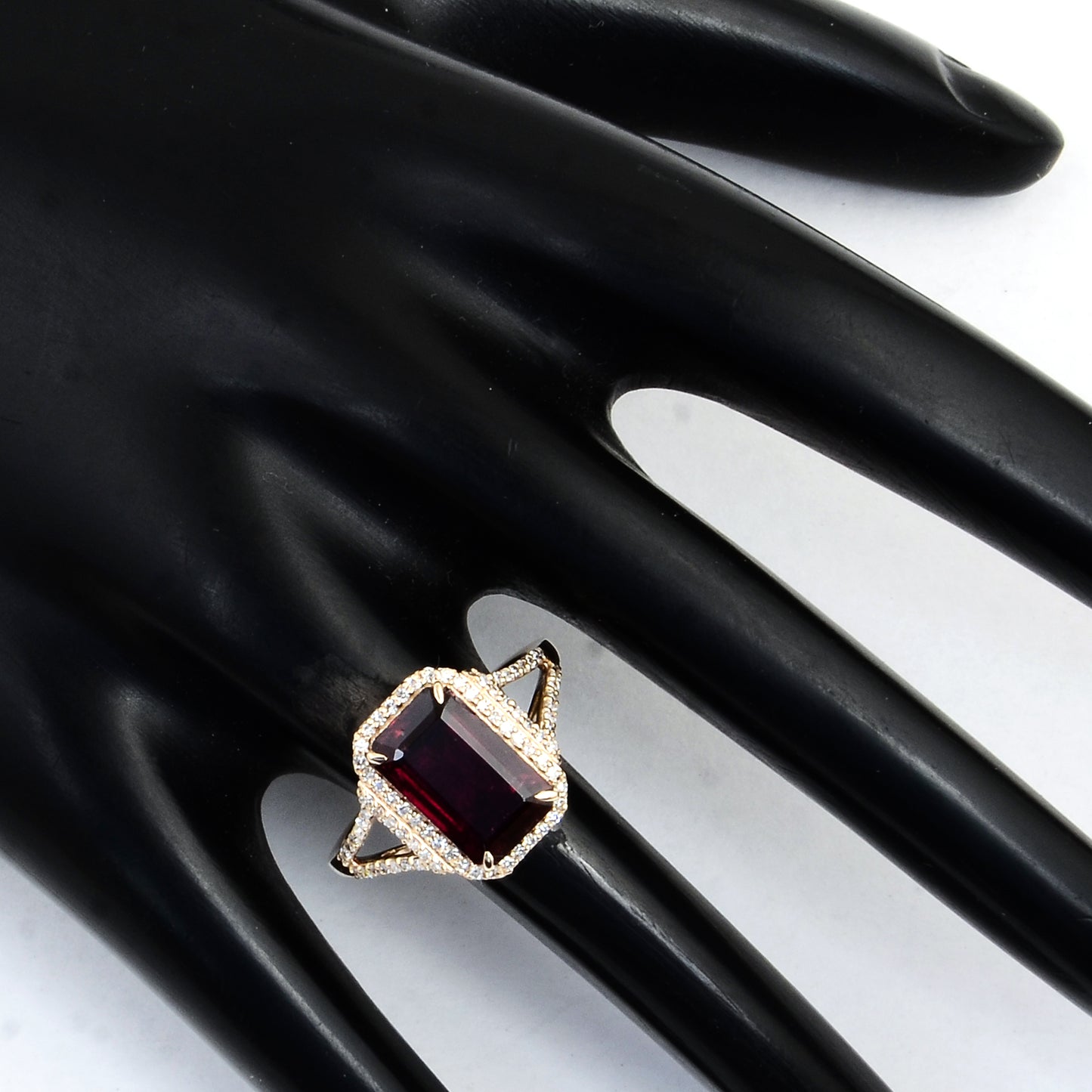 3.25 Ct Emerald Cut Natural Tourmaline 14K Gold Ring