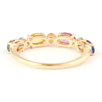 1.36 Ct Pear Multi Sapphire 14K Gold Ring