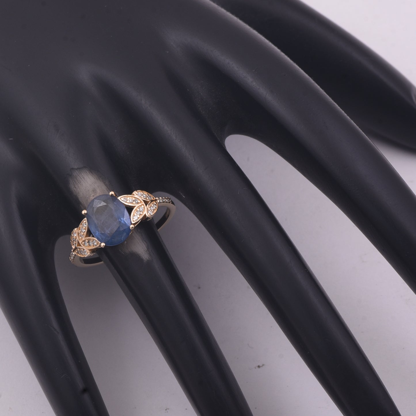 1.89 Ct Oval Mixed Cut Natural Sapphire 14K Gold Ring