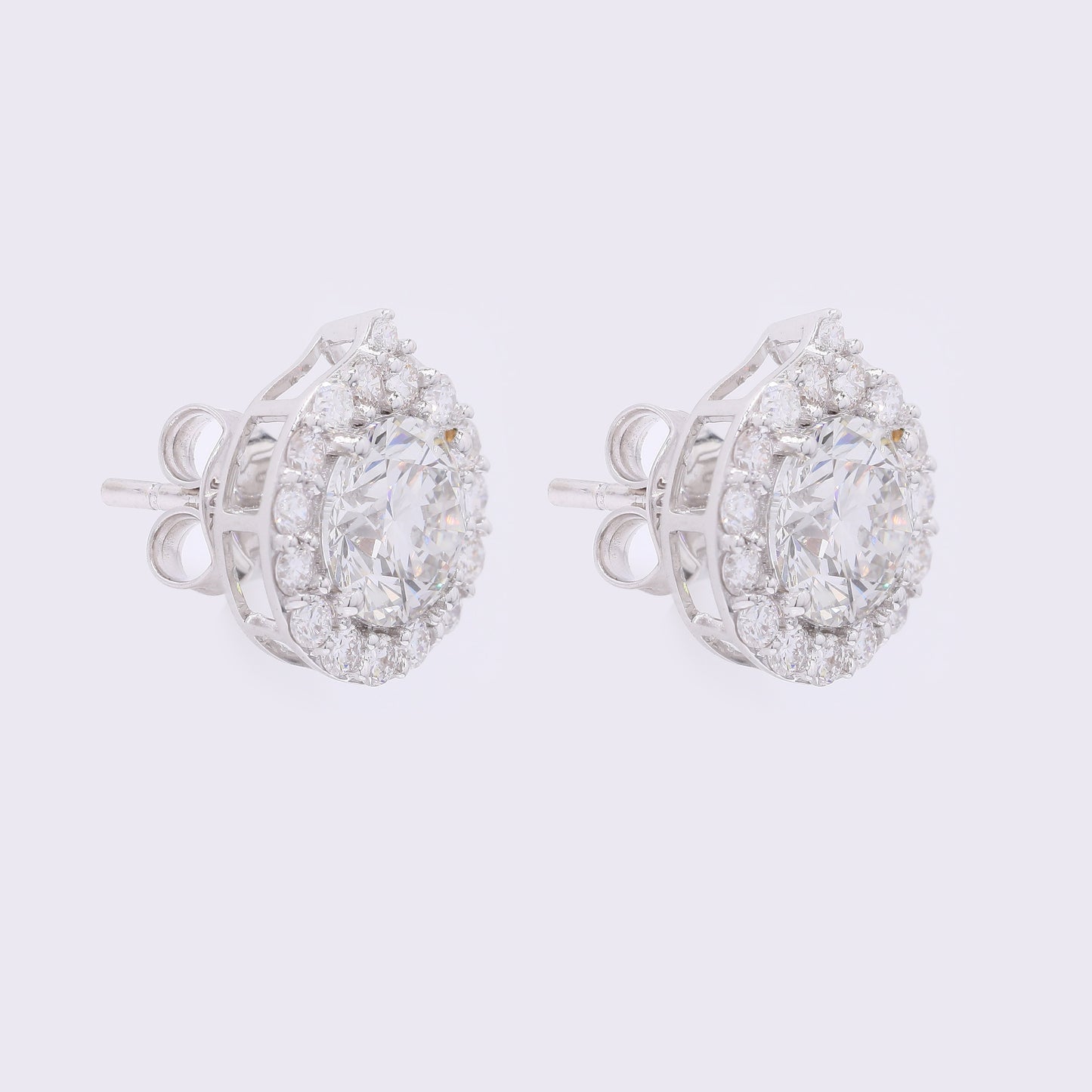 3.85 Carats Lab Grown Diamond 14K Gold Earrings
