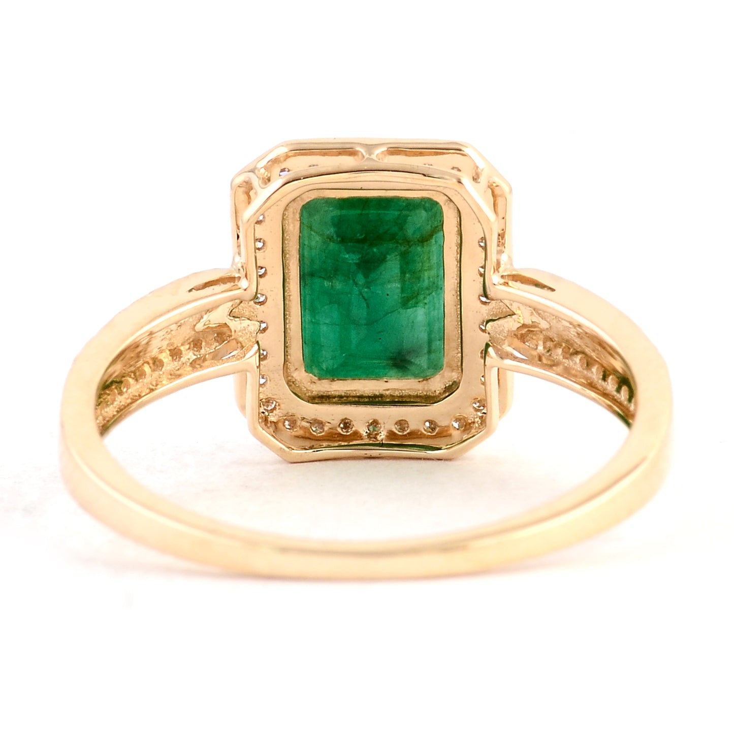 1.64 Ct Emerald Cut Natural Beryl Emerald 14K Gold Ring