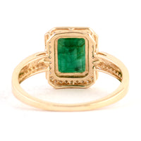 1.64 Ct Emerald Cut Natural Beryl Emerald 14K Gold Ring