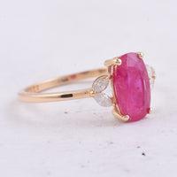 1.75 Ct Oval Natural Ruby 14K Gold Ring