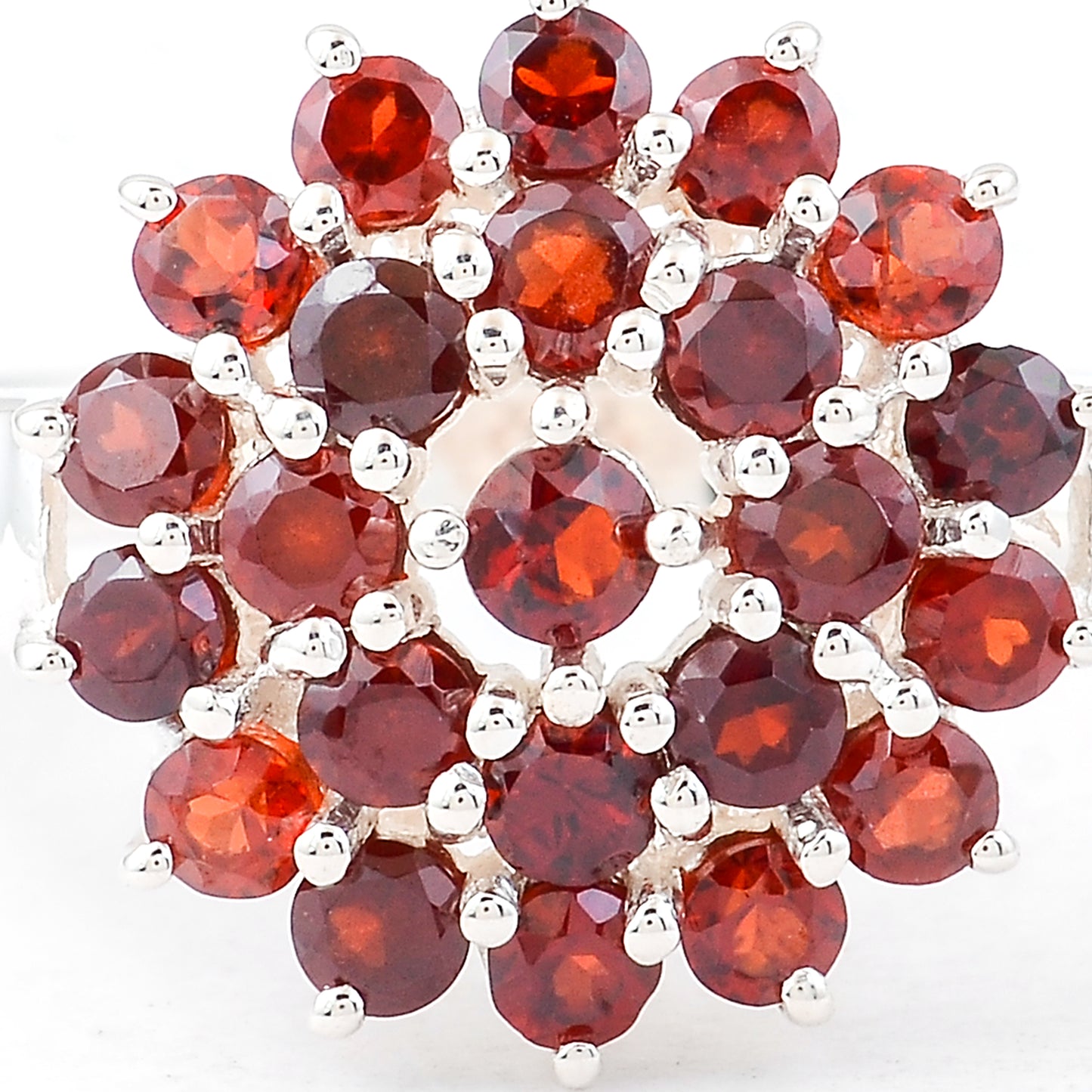 1.13 Ct Round Garnet 925 Sterling Silver Ring