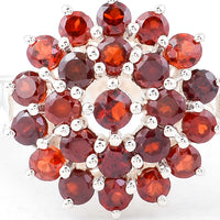 1.13 Ct Round Garnet 925 Sterling Silver Ring