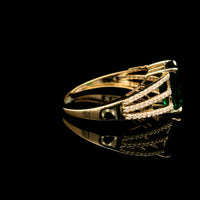 2.23 Ct Octagon Lab Grown Emerald 14K Gold Ring