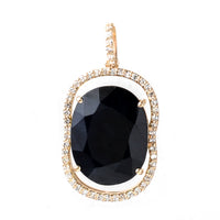 6.65 Ct Oval Mixed Cut Natural Corundum Sapphire 14K Gold Pendant