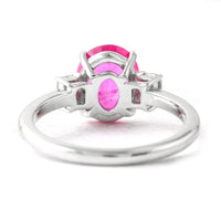 2.89 Ct Oval Pink Sapphire 950 Platinum Ring