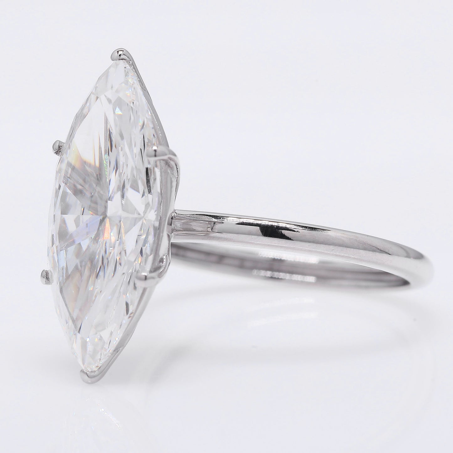 6.14 Ct Marquise Brilliant Lab Grown Diamond 950 Platinum Ring