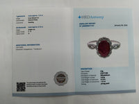 1.36 Ct Oval Mixed Cut Natural Ruby 950 Platinum Ring