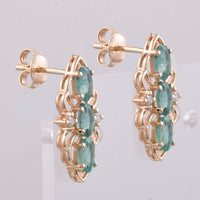 1.43 Ct Oval Natural Emerald 14K Gold Earrings