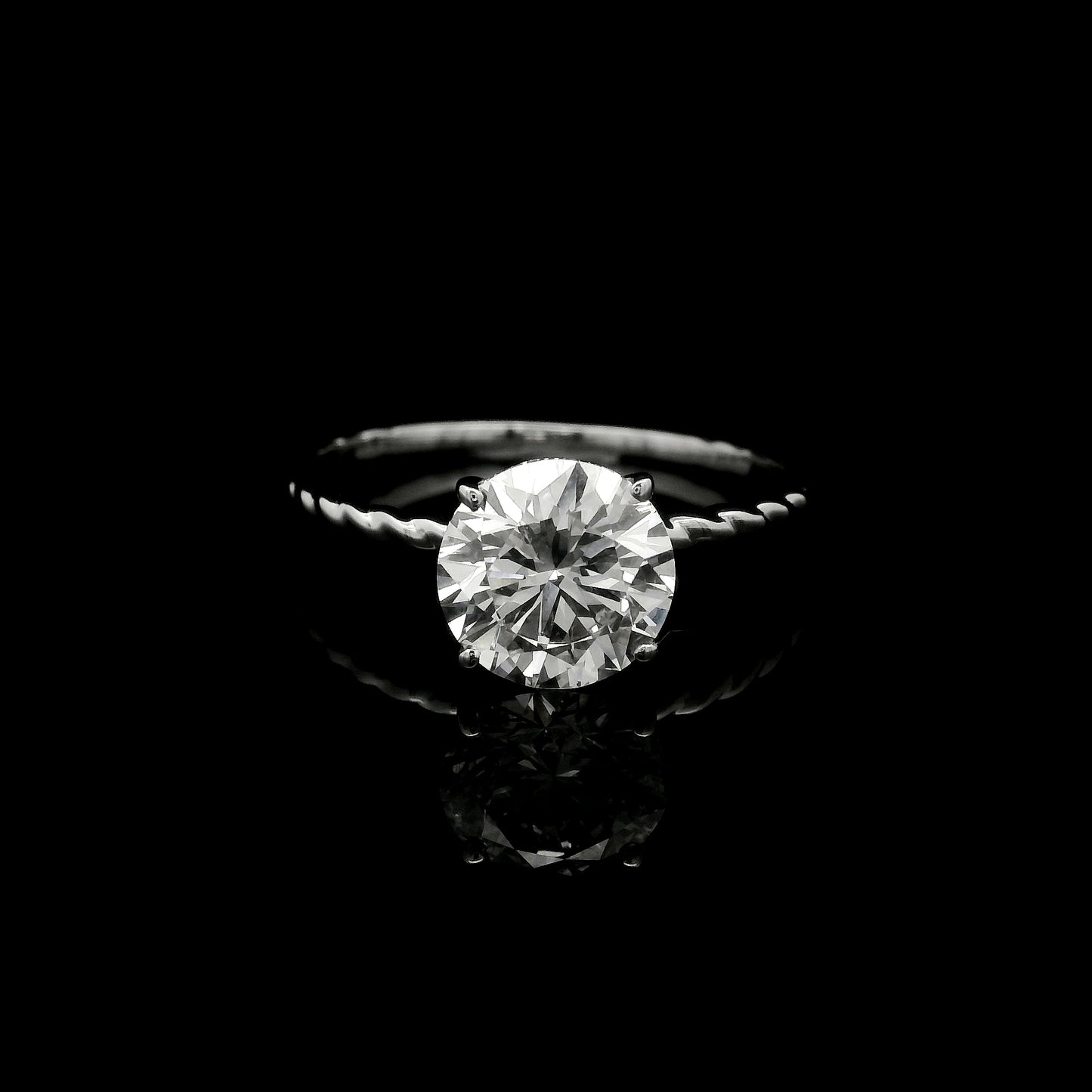 1.60 Ct Round Lab Grown Diamond 14K Gold Ring