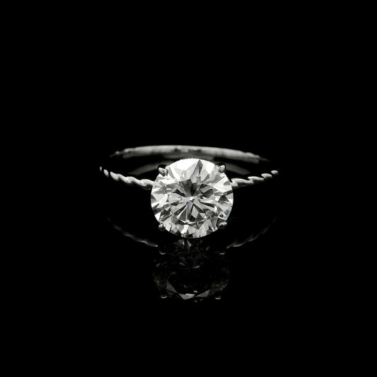 1.60 Ct Round Lab Grown Diamond 14K Gold Ring