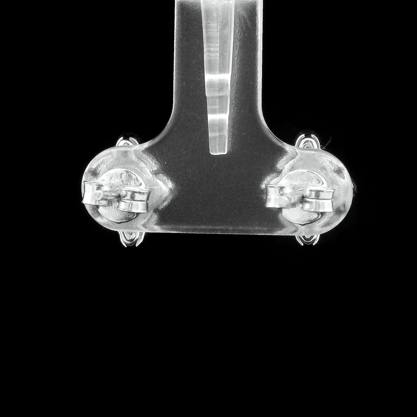 0.43 Ct Round Diamond 925 Sterling Silver Earrings