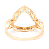 4.46 Ct Triangle Mixed Cut Natural Aquamarine 14K Gold Ring