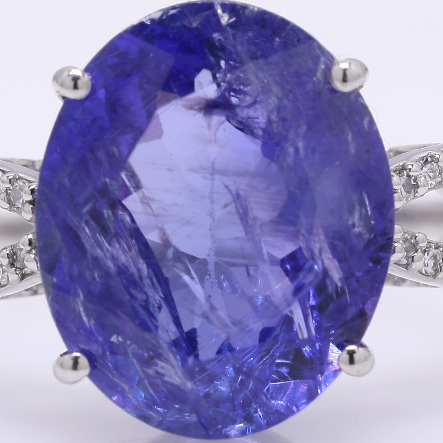 5.16 Ct Oval Mixed Cut Natural Tanzanite 950 Platinum Ring