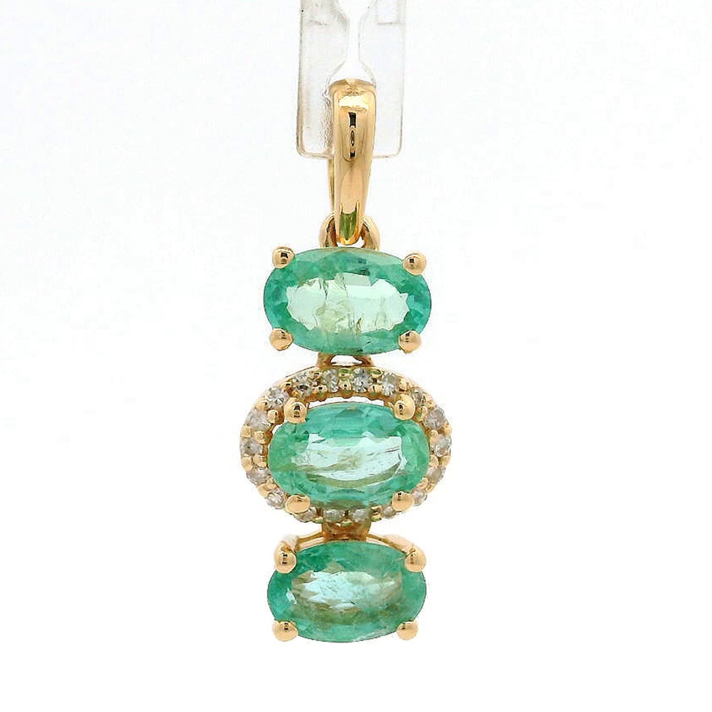 1.27 Ct Oval Emerald 14K Gold Pendant