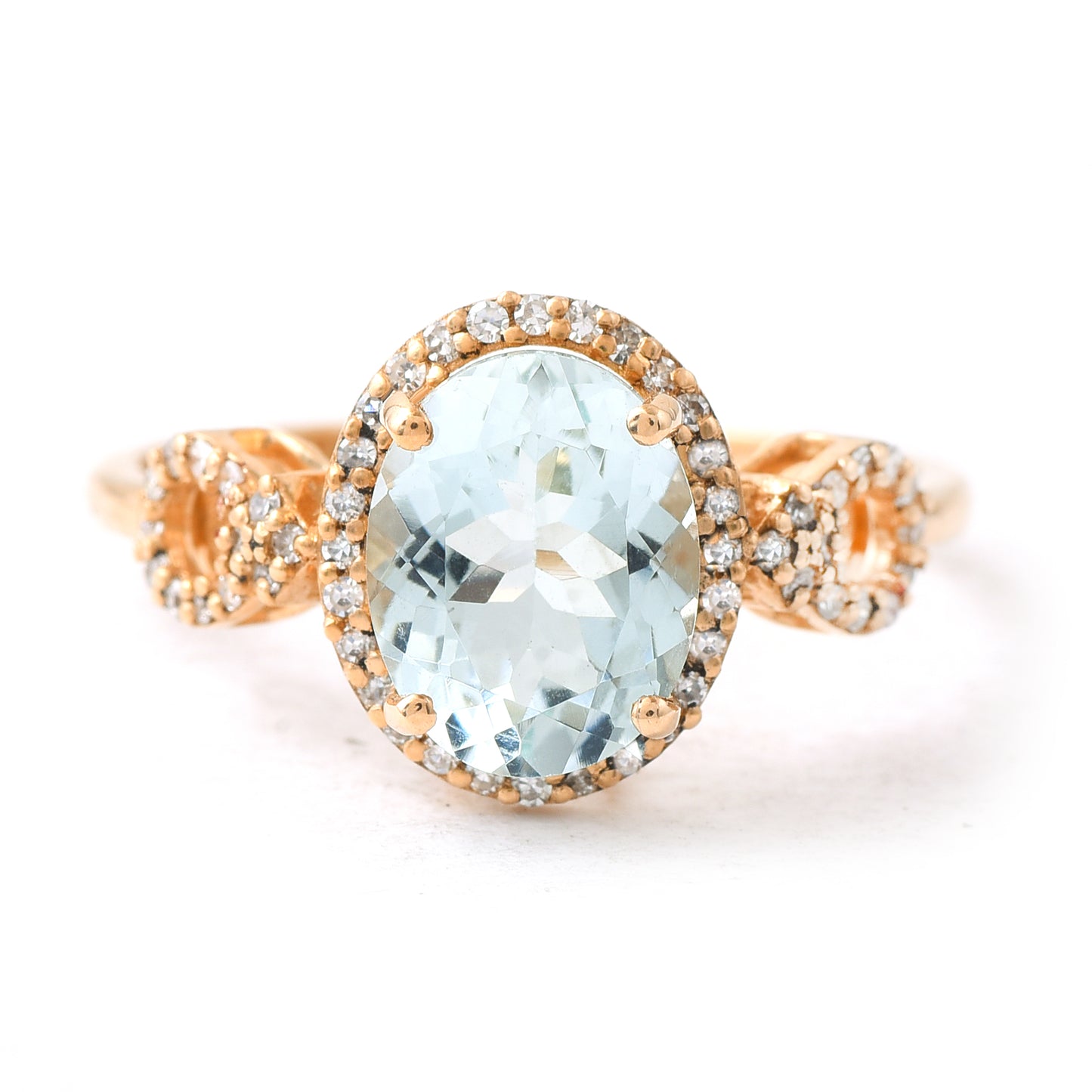 2.03 Ct Oval Aquamarine 14K Gold Ring