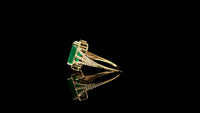 3.06 Ct Octagon Natural Emerald 14K Gold Ring