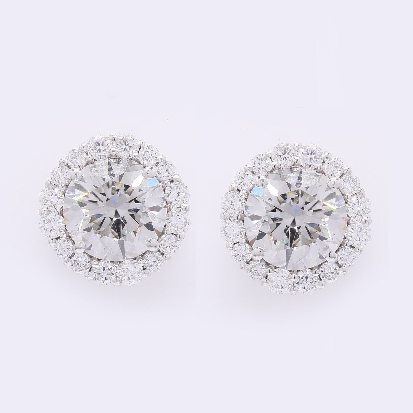 3.67 Carats Lab Grown Diamond 14K Gold Earrings