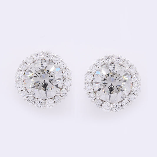 3.67 Carats Lab Grown Diamond 14K Gold Earrings