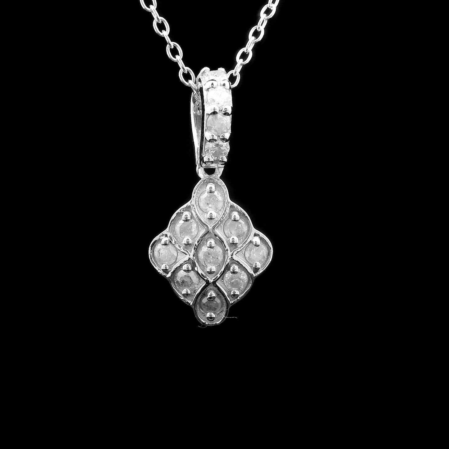 0.31 Ct Round Diamond 925 Sterling Silver Pendant