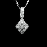 0.31 Ct Round Diamond 925 Sterling Silver Pendant