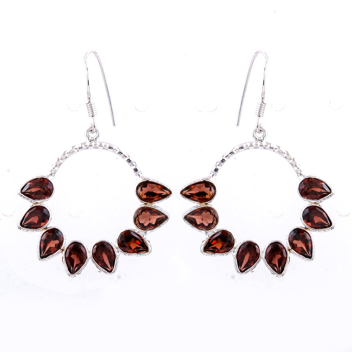 8.55 Ct Garnet 925 Sterling Silver Earrings