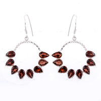 8.55 Ct Garnet 925 Sterling Silver Earrings