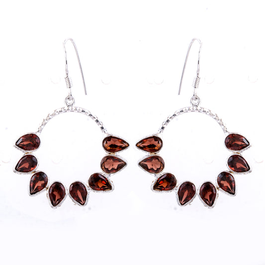 8.55 Ct Garnet 925 Sterling Silver Earrings