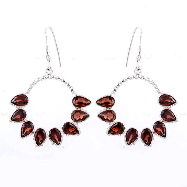 8.55 Ct Garnet 925 Sterling Silver Earrings