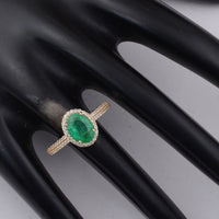 1.54 Ct Oval Emerald 9K Gold Ring