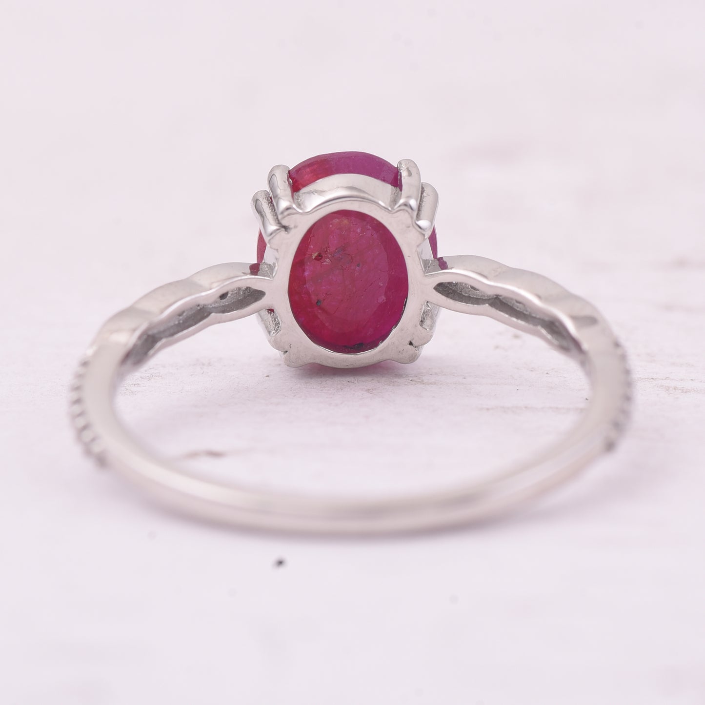 1.72 Ct Oval Mixed Cut Natural Ruby 950 Platinum Ring